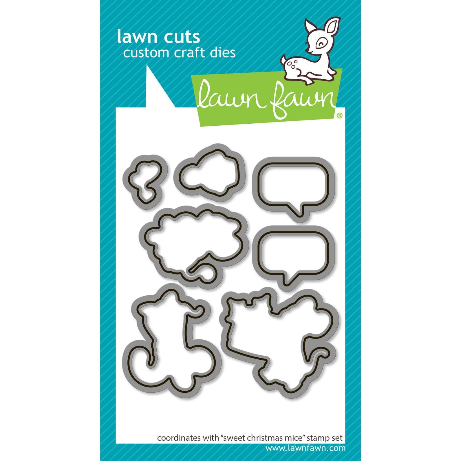 Lawn Fawn - Clear Stamps &amp; Lawn Cuts - Sweet Christmas Mice-ScrapbookPal