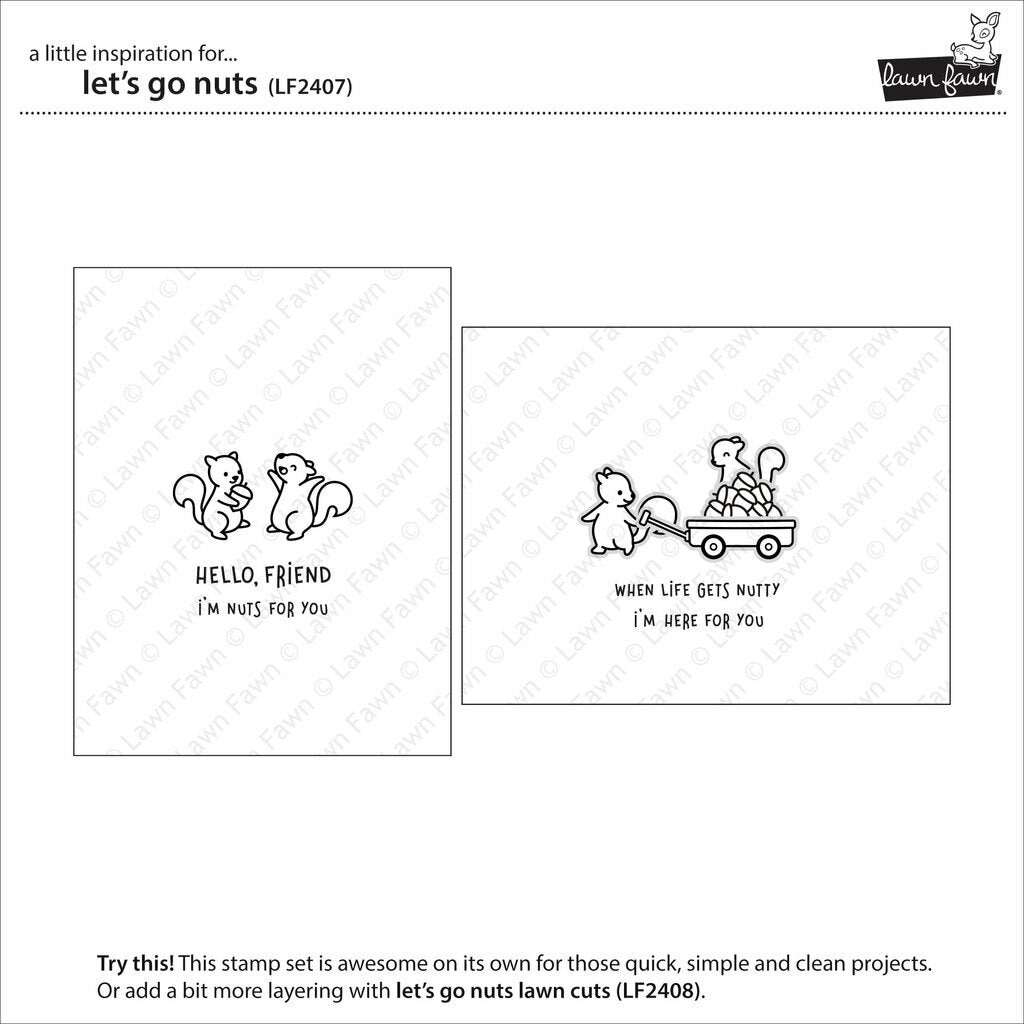 Lawn Fawn - Clear Stamps - Let's Go Nuts-ScrapbookPal