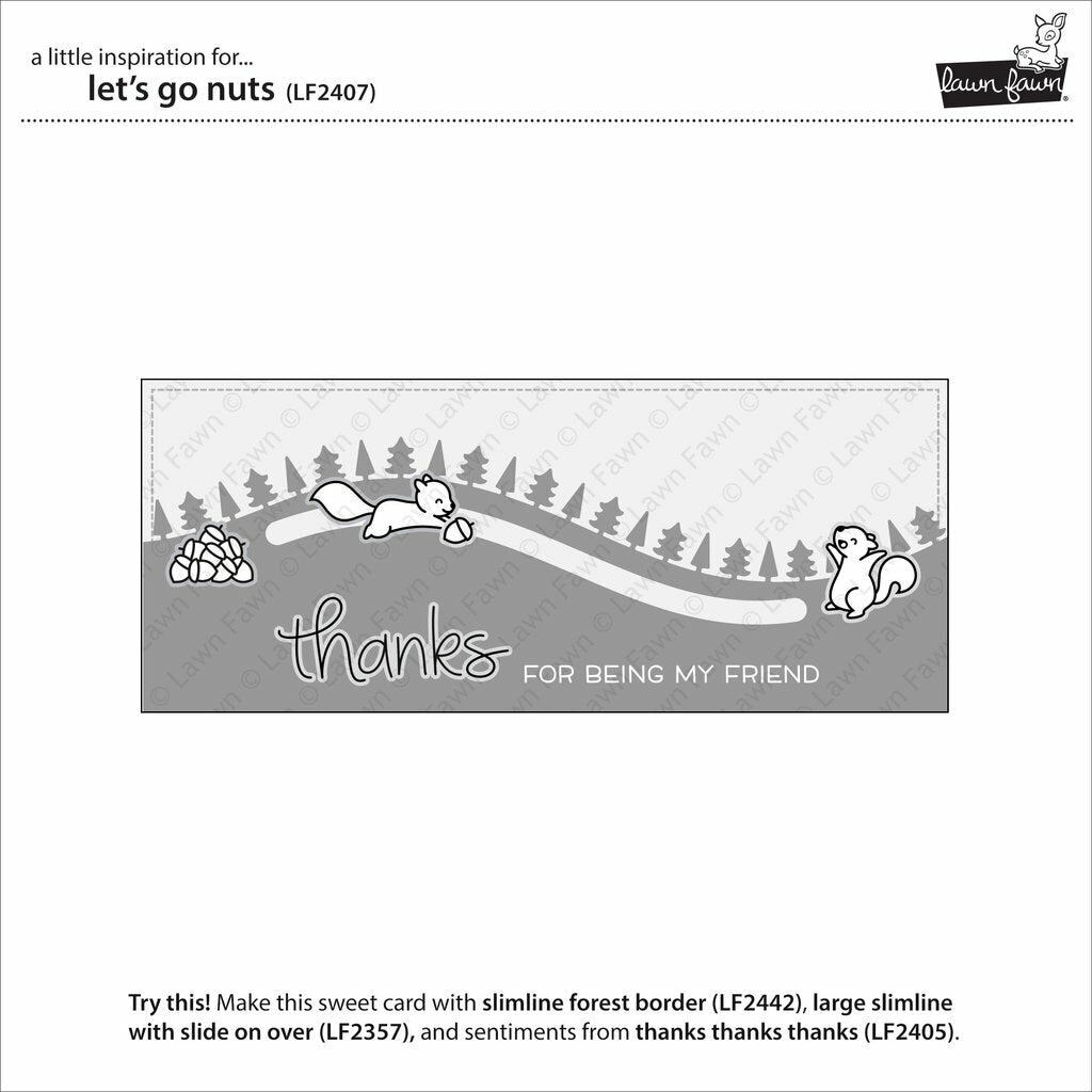 Lawn Fawn - Clear Stamps - Let's Go Nuts-ScrapbookPal