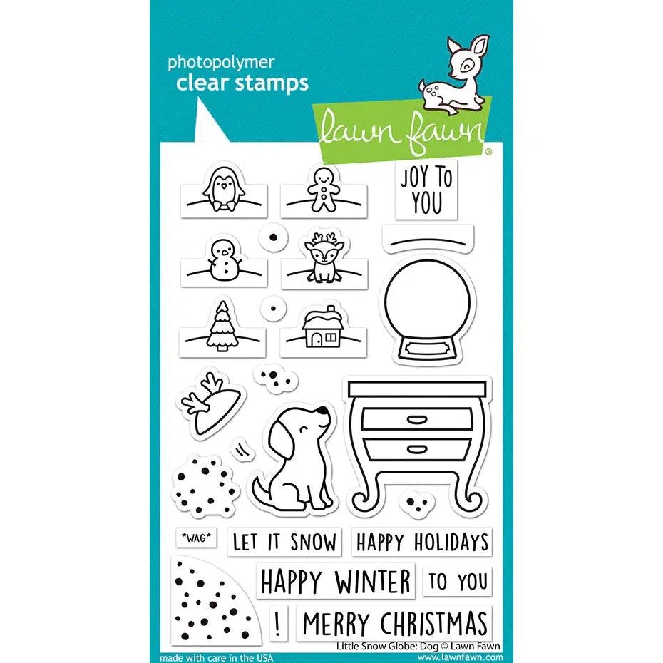 Lawn Fawn - Clear Stamps - Little Snow Globe: Dog-ScrapbookPal