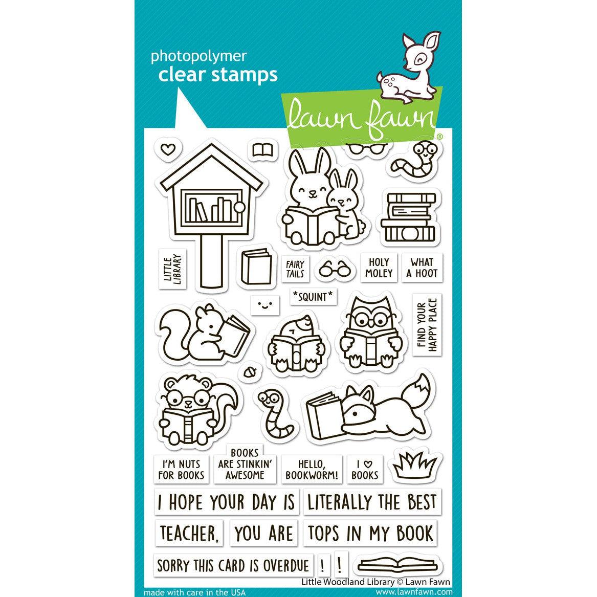 Lawn Fawn - Clear Stamps - Little Woodland Library-ScrapbookPal