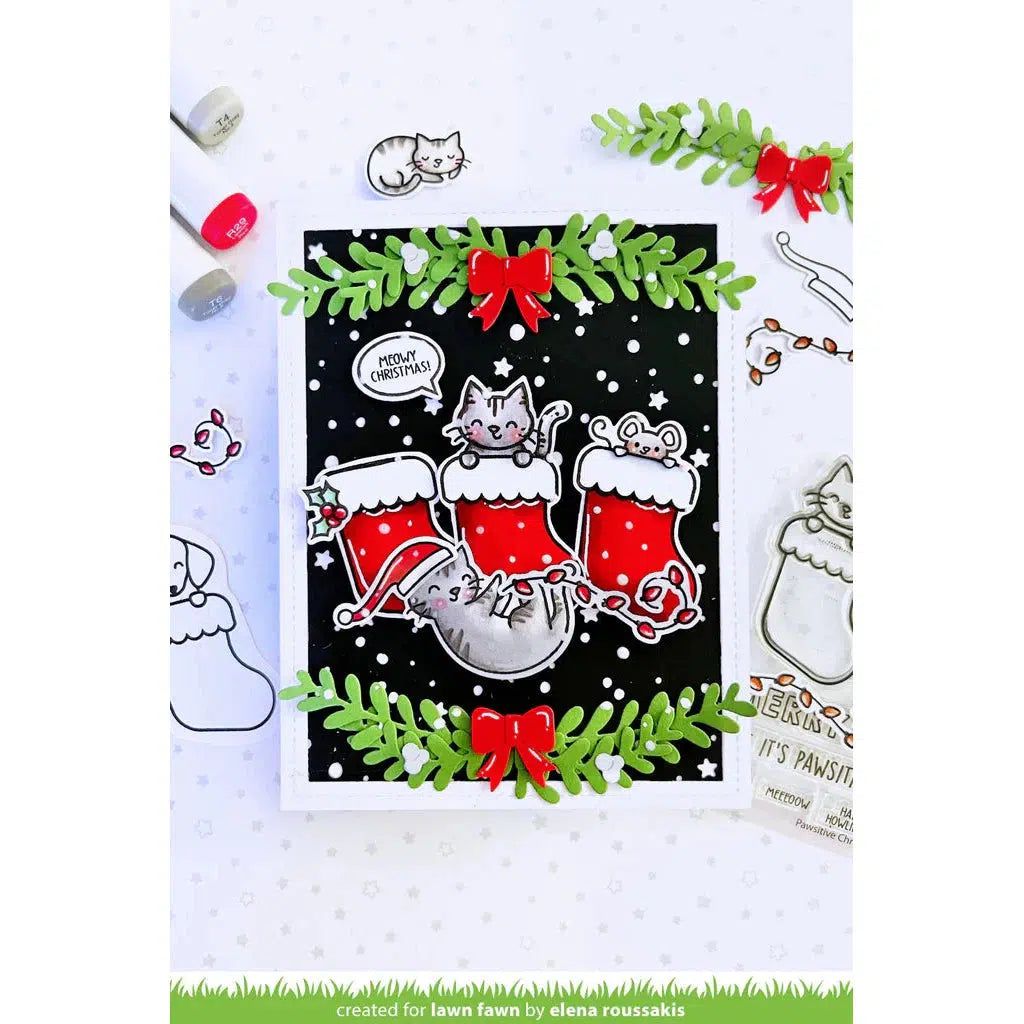 Lawn Fawn - Clear Stamps - Pawsitive Christmas-ScrapbookPal