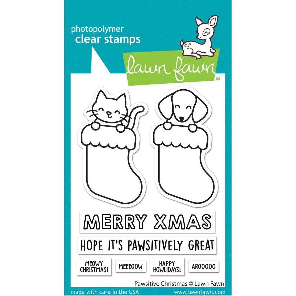 Lawn Fawn - Clear Stamps - Pawsitive Christmas-ScrapbookPal