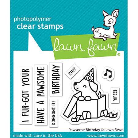 Lawn Fawn - Clear Stamps - Pawsome Birthday-ScrapbookPal
