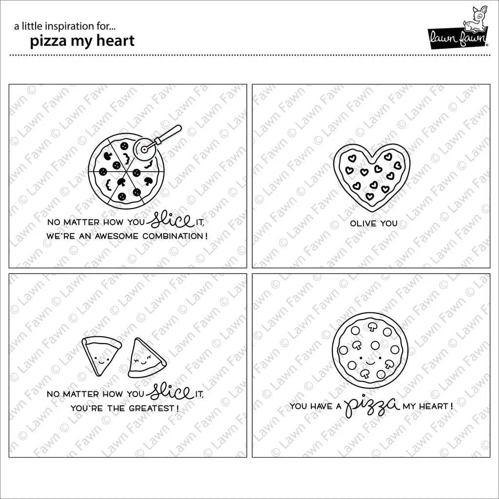 Lawn Fawn - Clear Stamps - Pizza My Heart-ScrapbookPal
