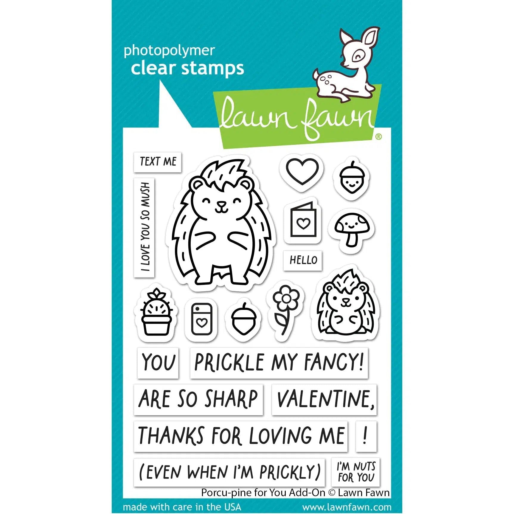 Lawn Fawn - Clear Stamps - Porcu-pine for You Add-On-ScrapbookPal