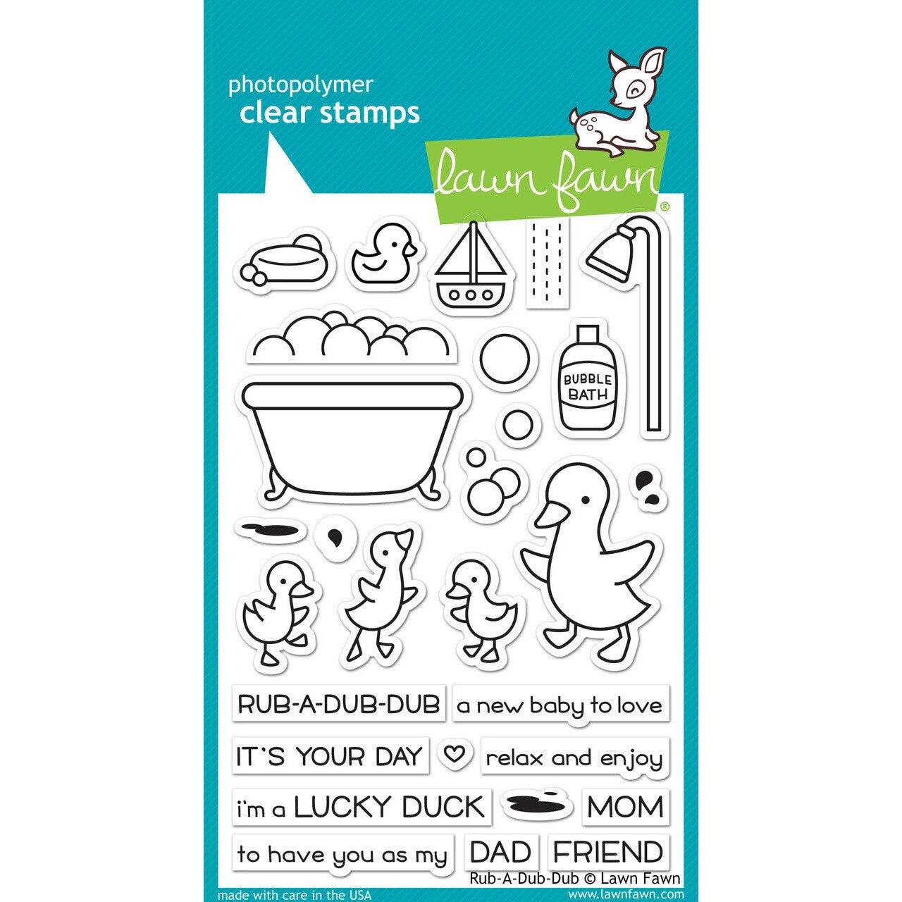 Lawn Fawn - Clear Stamps - Rub-A-Dub-Dub-ScrapbookPal