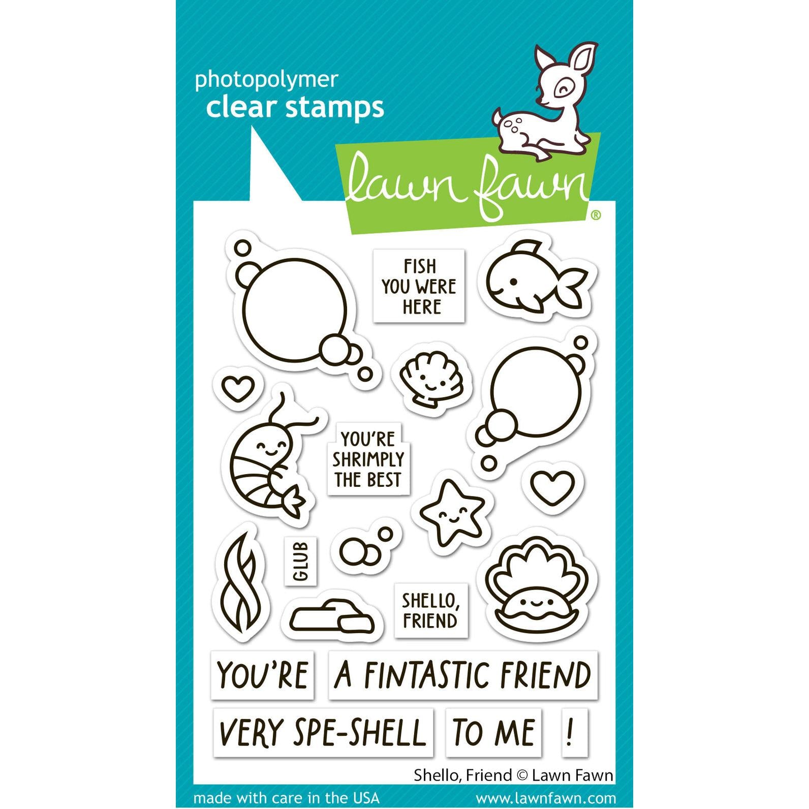 Lawn Fawn - Clear Stamps - Shello, Friend-ScrapbookPal