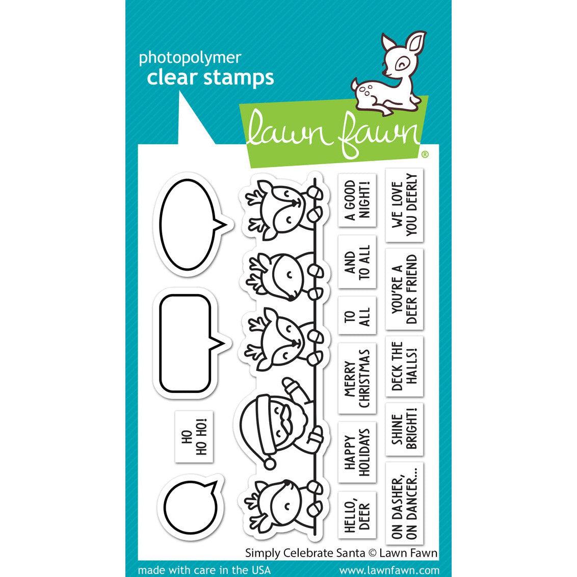 Lawn Fawn - Clear Stamps - Simply Celebrate Santa-ScrapbookPal