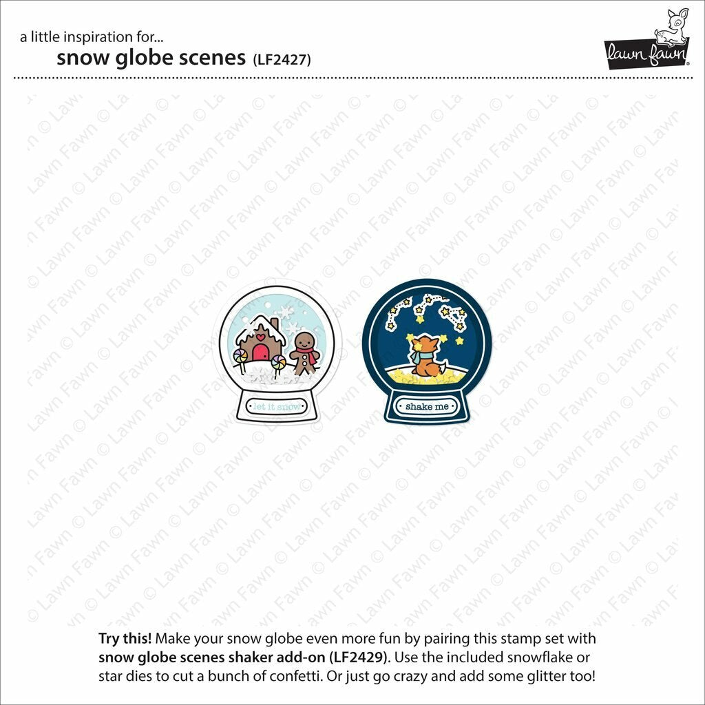 Lawn Fawn - Clear Stamps - Snow Globe Scenes-ScrapbookPal
