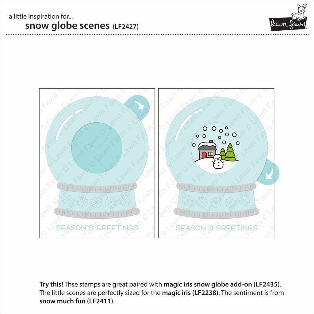 Lawn Fawn - Clear Stamps - Snow Globe Scenes-ScrapbookPal