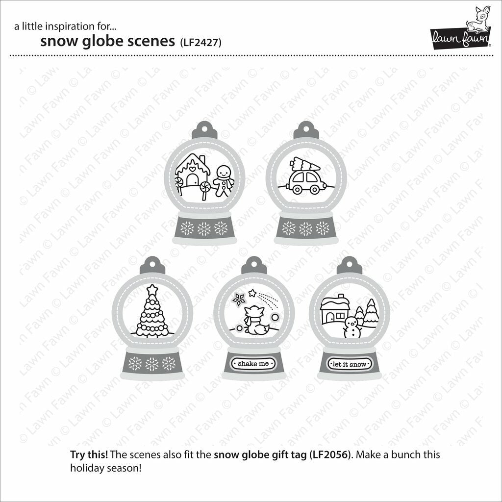 Lawn Fawn - Clear Stamps - Snow Globe Scenes-ScrapbookPal