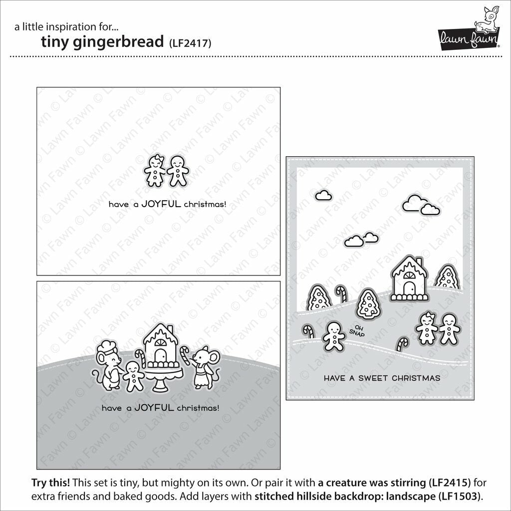 Lawn Fawn - Clear Stamps - Tiny Gingerbread-ScrapbookPal