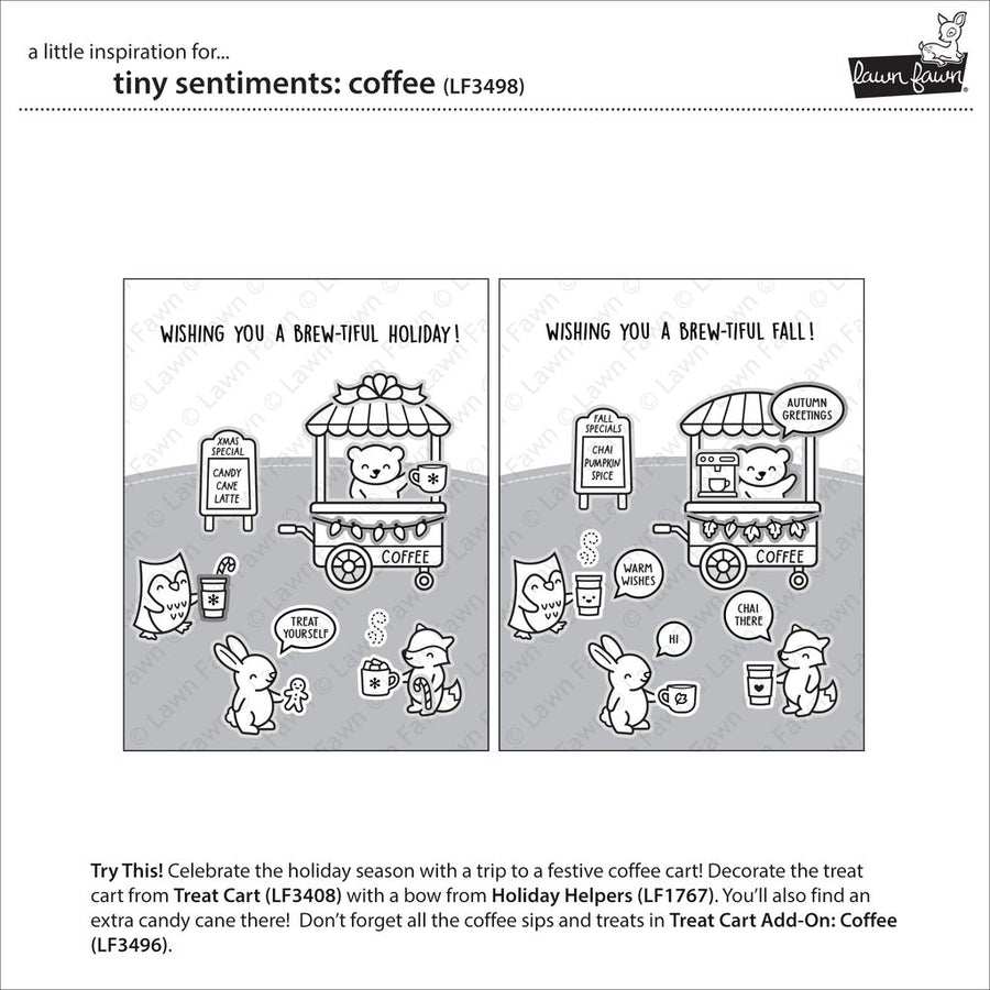 Lawn Fawn - Clear Stamps - Tiny Sentiments: Coffee-ScrapbookPal