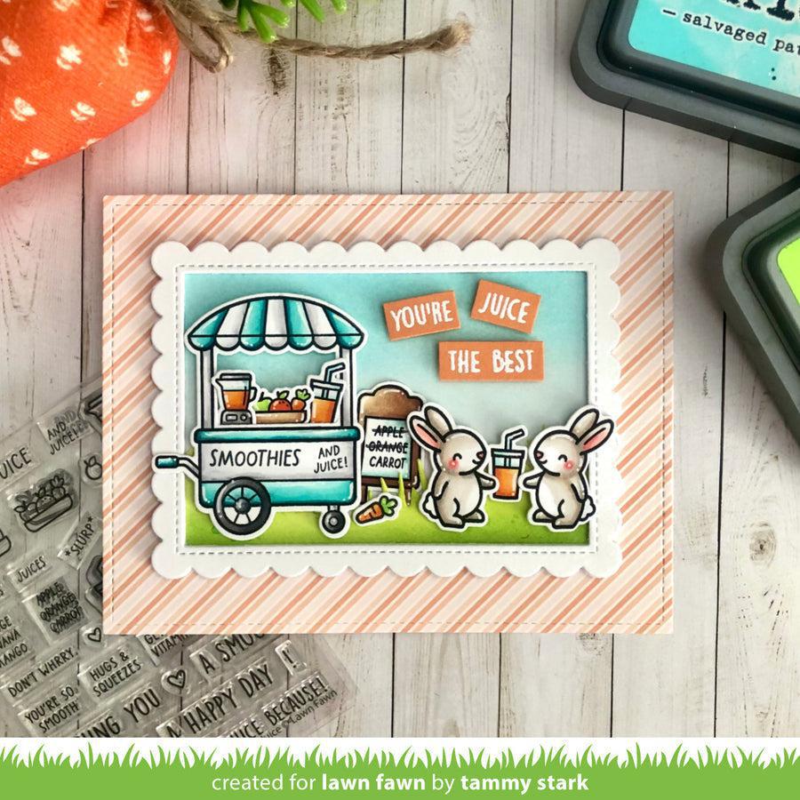Lawn Fawn - Clear Stamps - Treat Cart Sentiment Add-On: Smoothies 'N Juice-ScrapbookPal