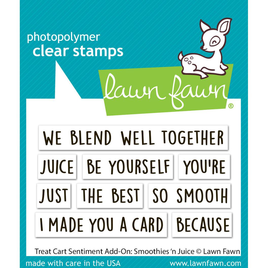 Lawn Fawn - Clear Stamps - Treat Cart Sentiment Add-On: Smoothies 'N Juice-ScrapbookPal