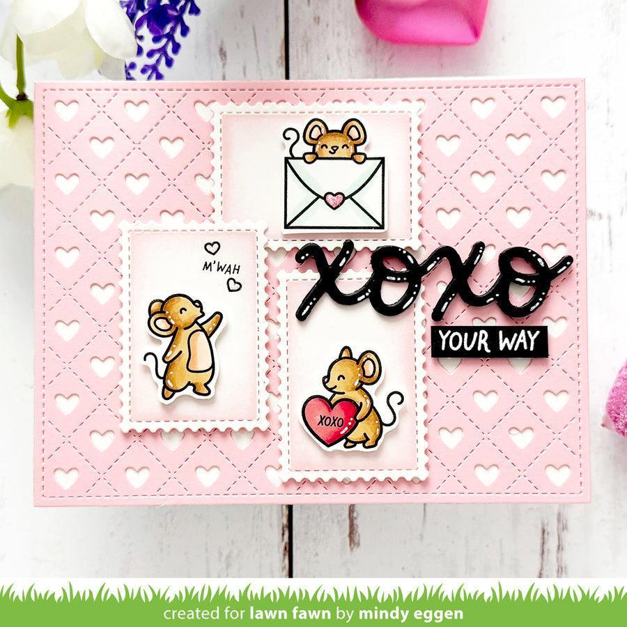 Lawn Fawn - Clear Stamps - Valentine Mice-ScrapbookPal