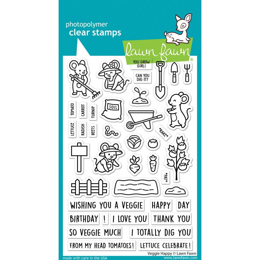 Lawn Fawn - Clear Stamps - Veggie Happy-ScrapbookPal