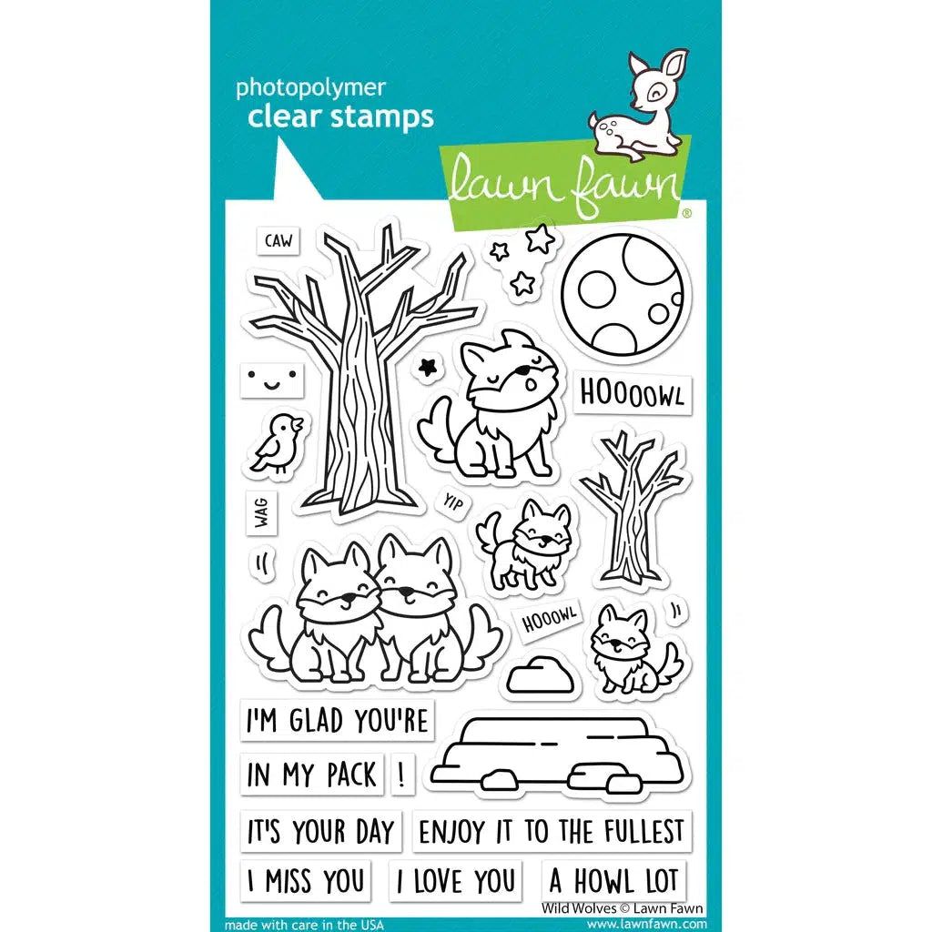 Lawn Fawn - Clear Stamps - Wild Wolves-ScrapbookPal
