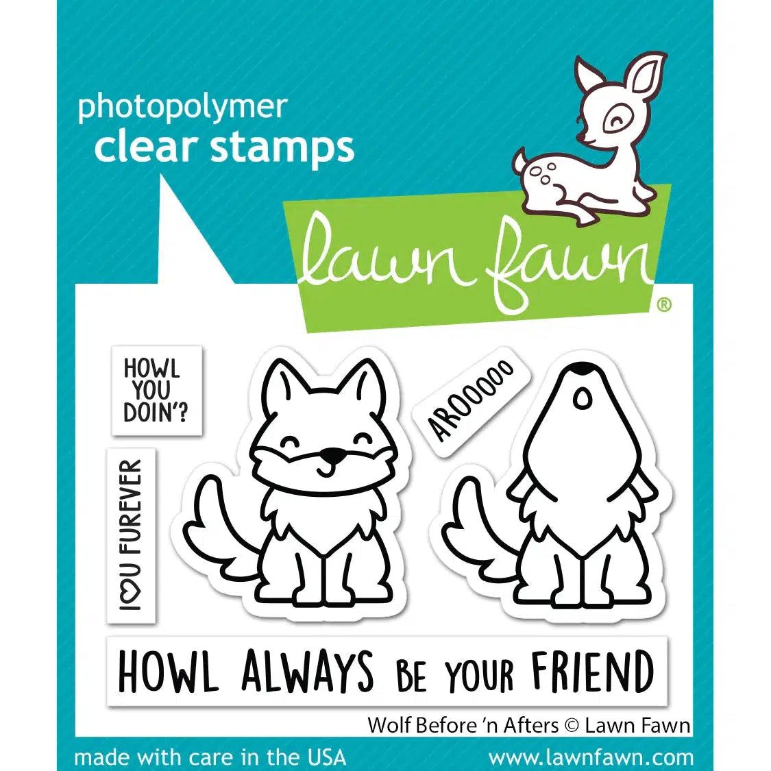 Lawn Fawn - Clear Stamps - Wolf Before 'N Afters-ScrapbookPal