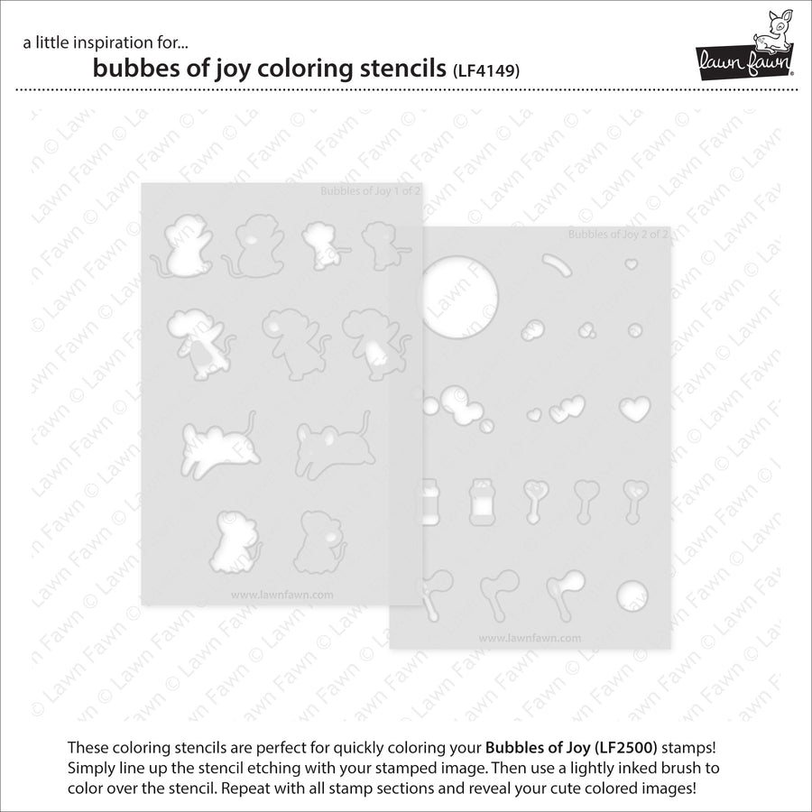 Lawn Fawn - Coloring Stencils - Bubbles Of Joy-ScrapbookPal
