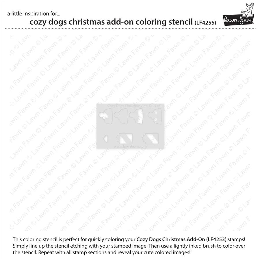 Lawn Fawn - Coloring Stencils - Cozy Dogs Christmas Add-On-ScrapbookPal