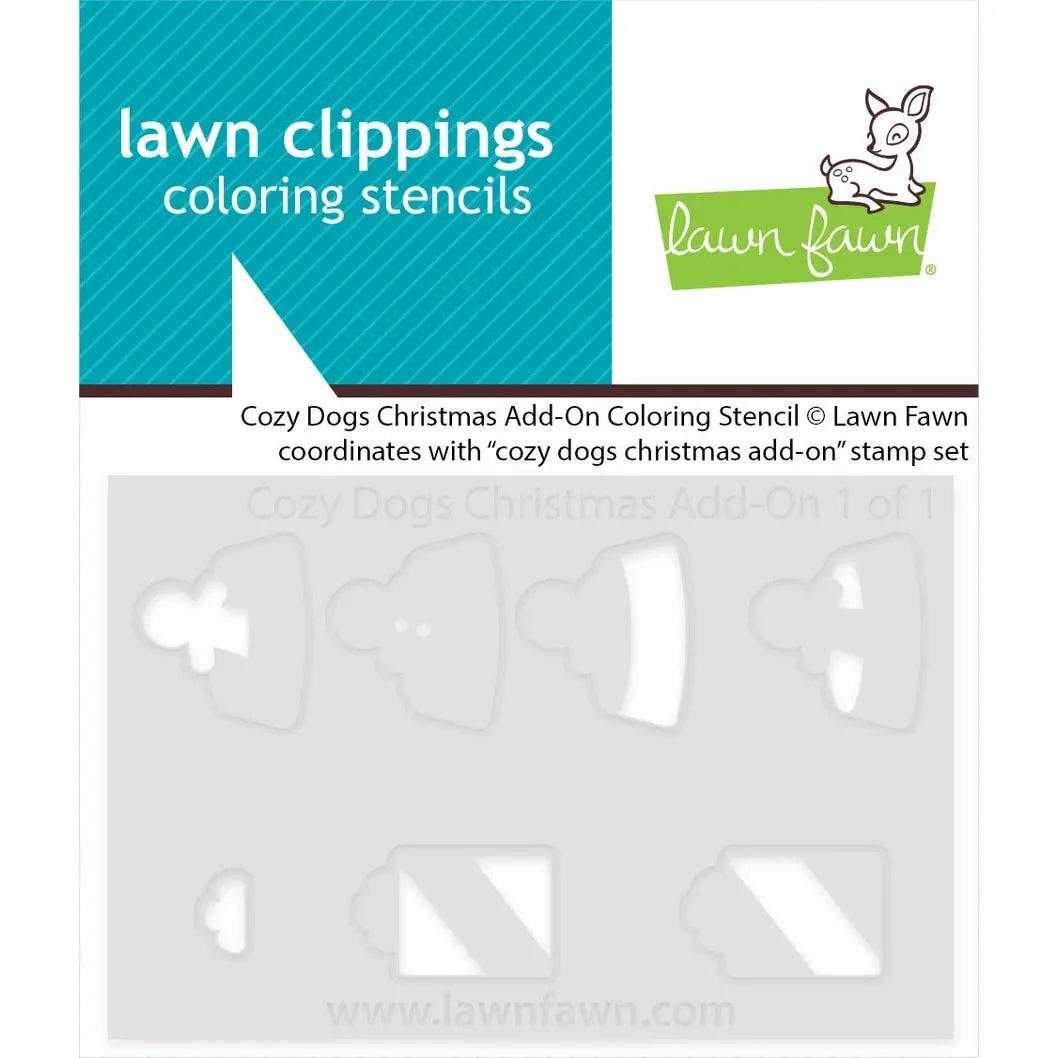 Lawn Fawn - Coloring Stencils - Cozy Dogs Christmas Add-On-ScrapbookPal