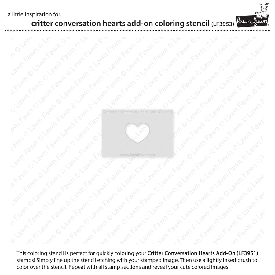 Lawn Fawn - Coloring Stencils - Critter Conversation Hearts Add-On-ScrapbookPal