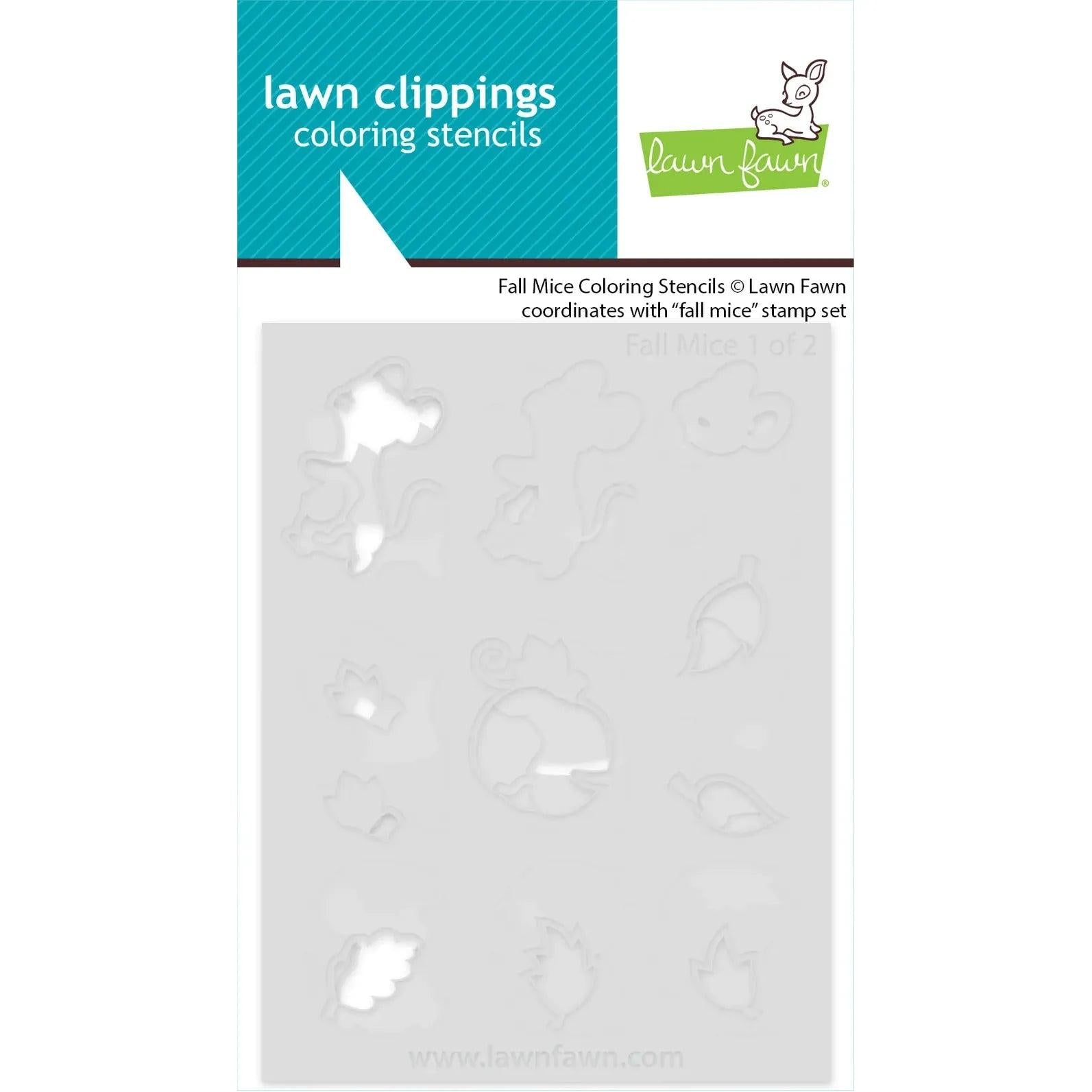 Lawn Fawn - Coloring Stencils - Fall Mice-ScrapbookPal