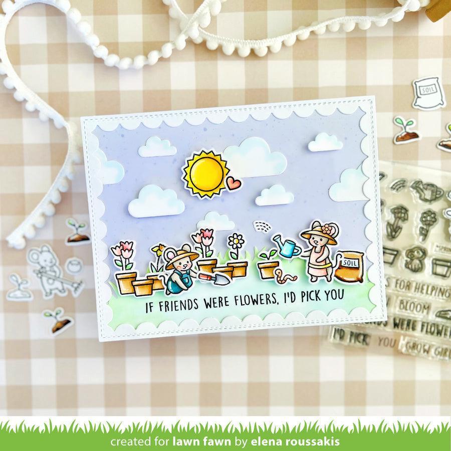 Lawn Fawn - Clear Stamps - Garden Mouse-ScrapbookPal