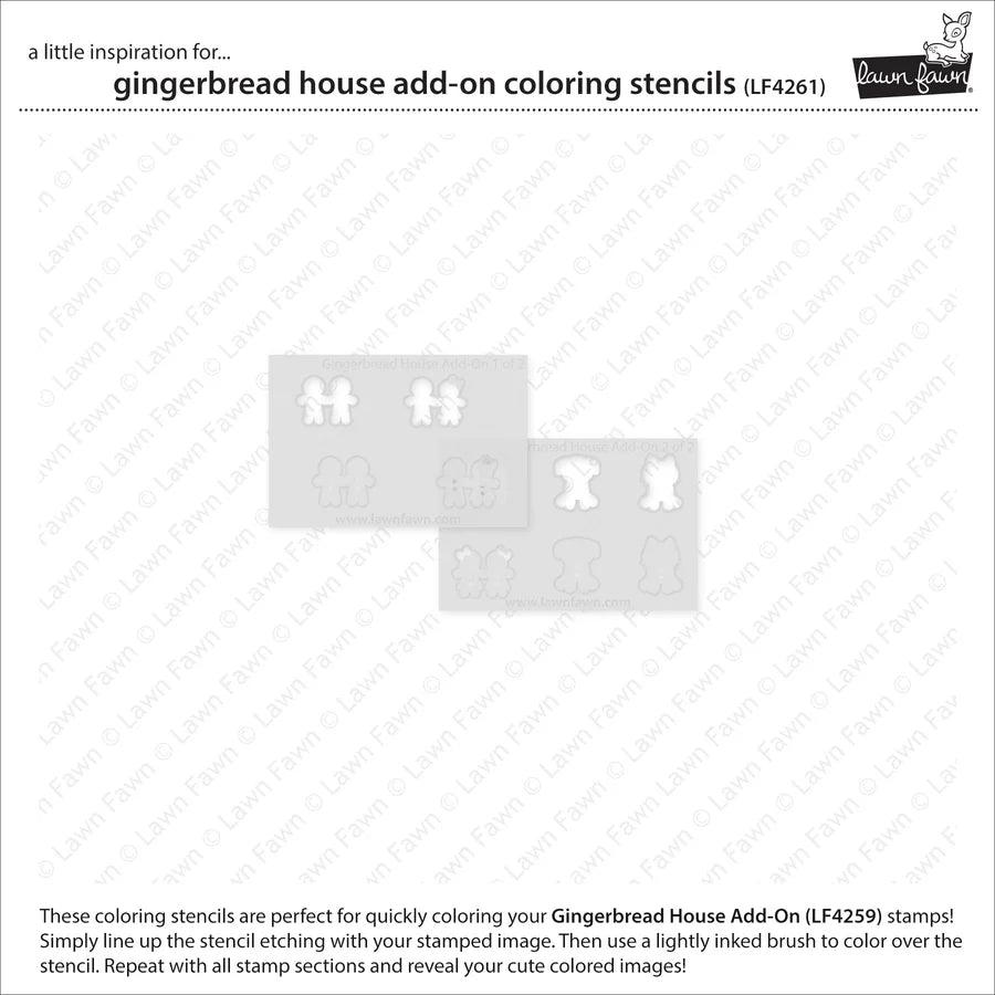 Lawn Fawn - Coloring Stencils - Gingerbread House Add-On-ScrapbookPal