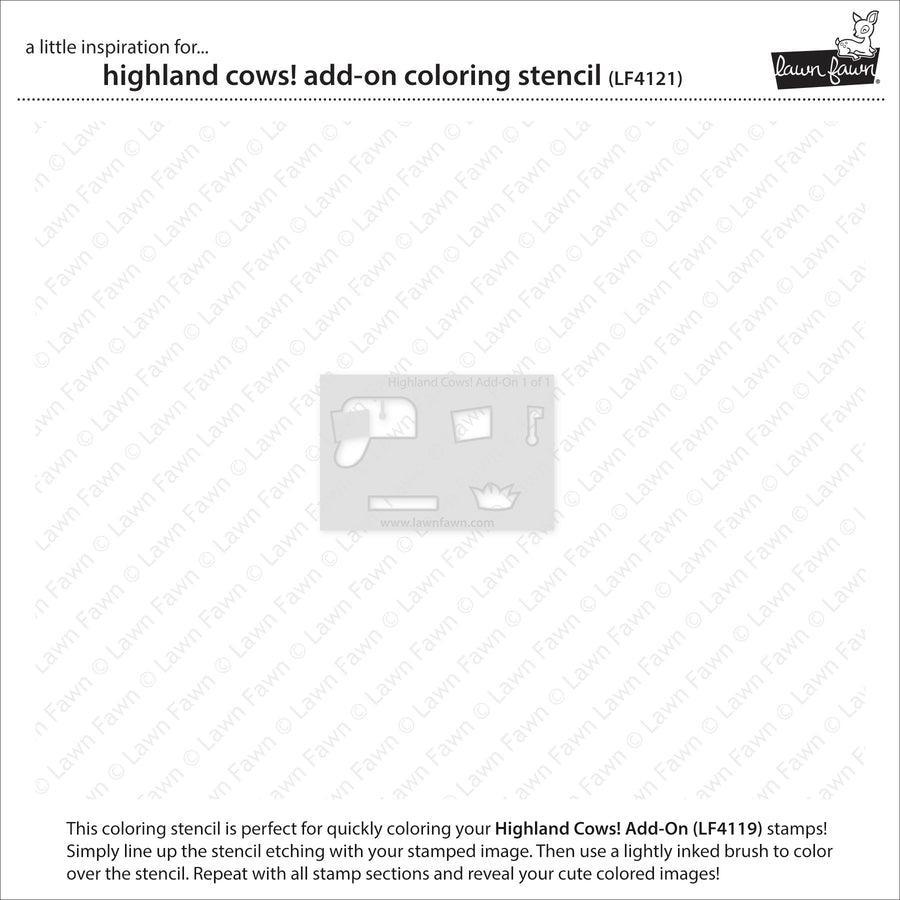 Lawn Fawn - Coloring Stencils - Highland Cows! Add-On-ScrapbookPal