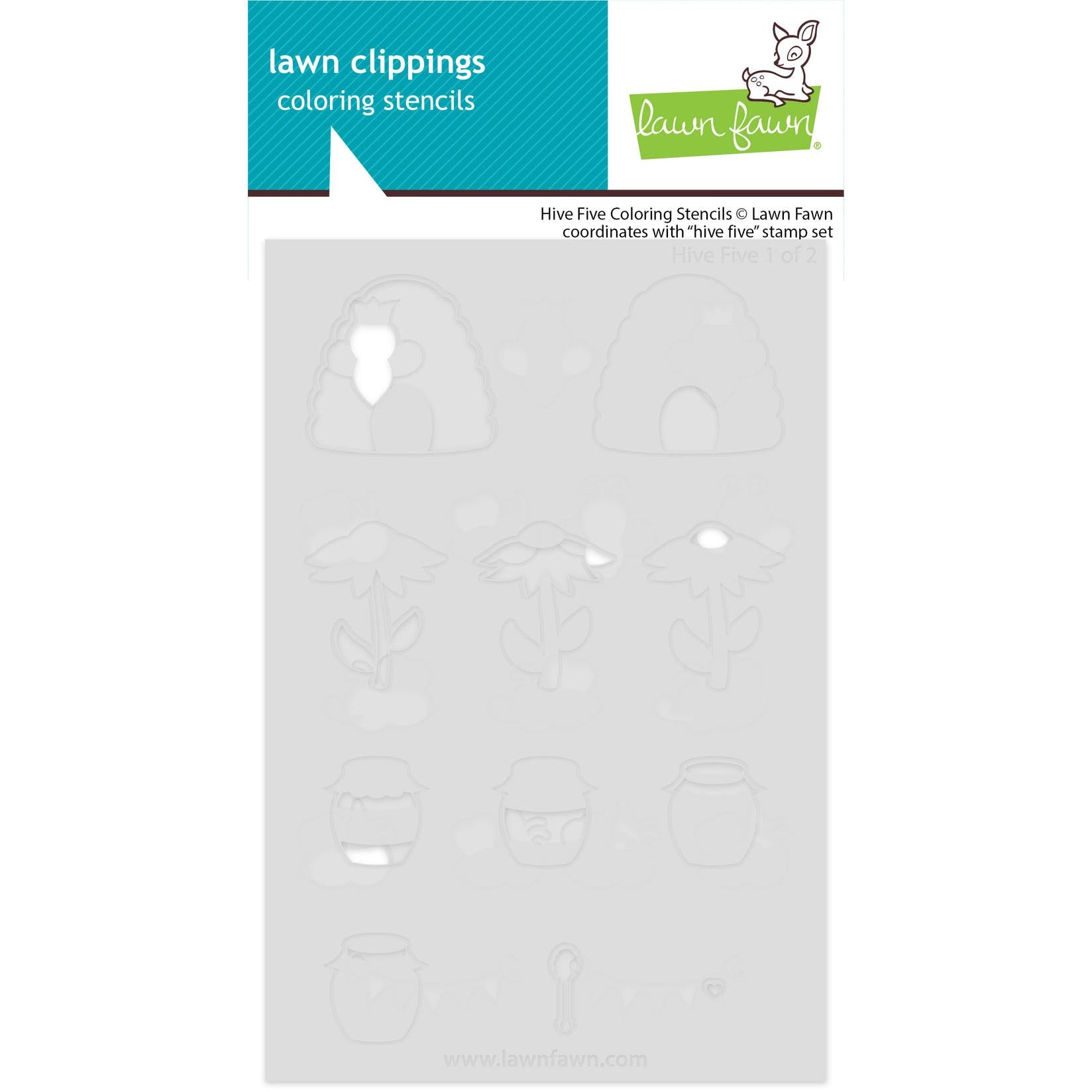 Lawn Fawn - Coloring Stencils - Hive Five-ScrapbookPal