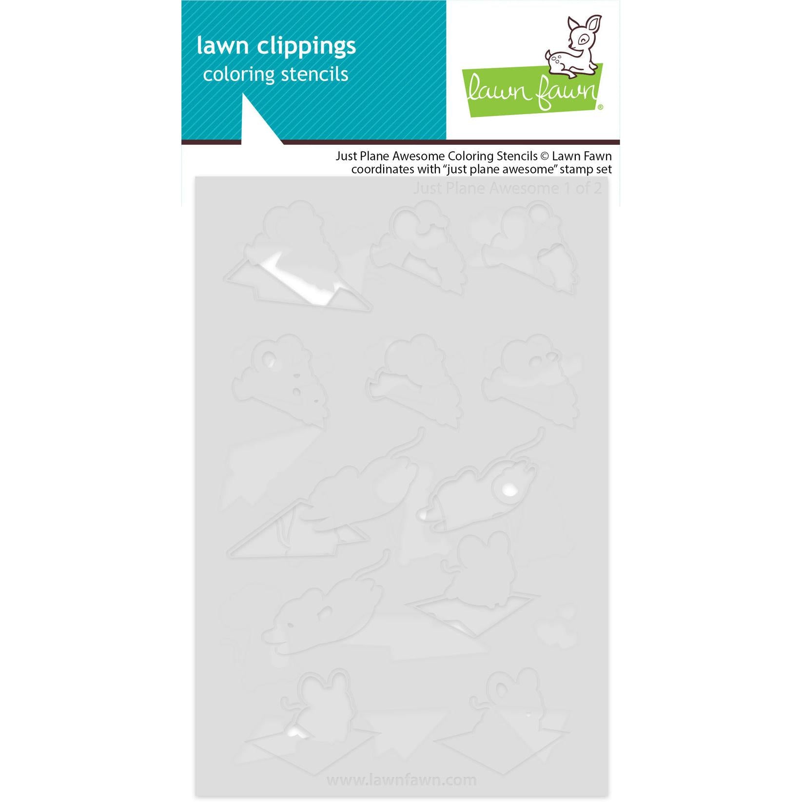 Lawn Fawn - Coloring Stencils - Just Plane Awesome-ScrapbookPal