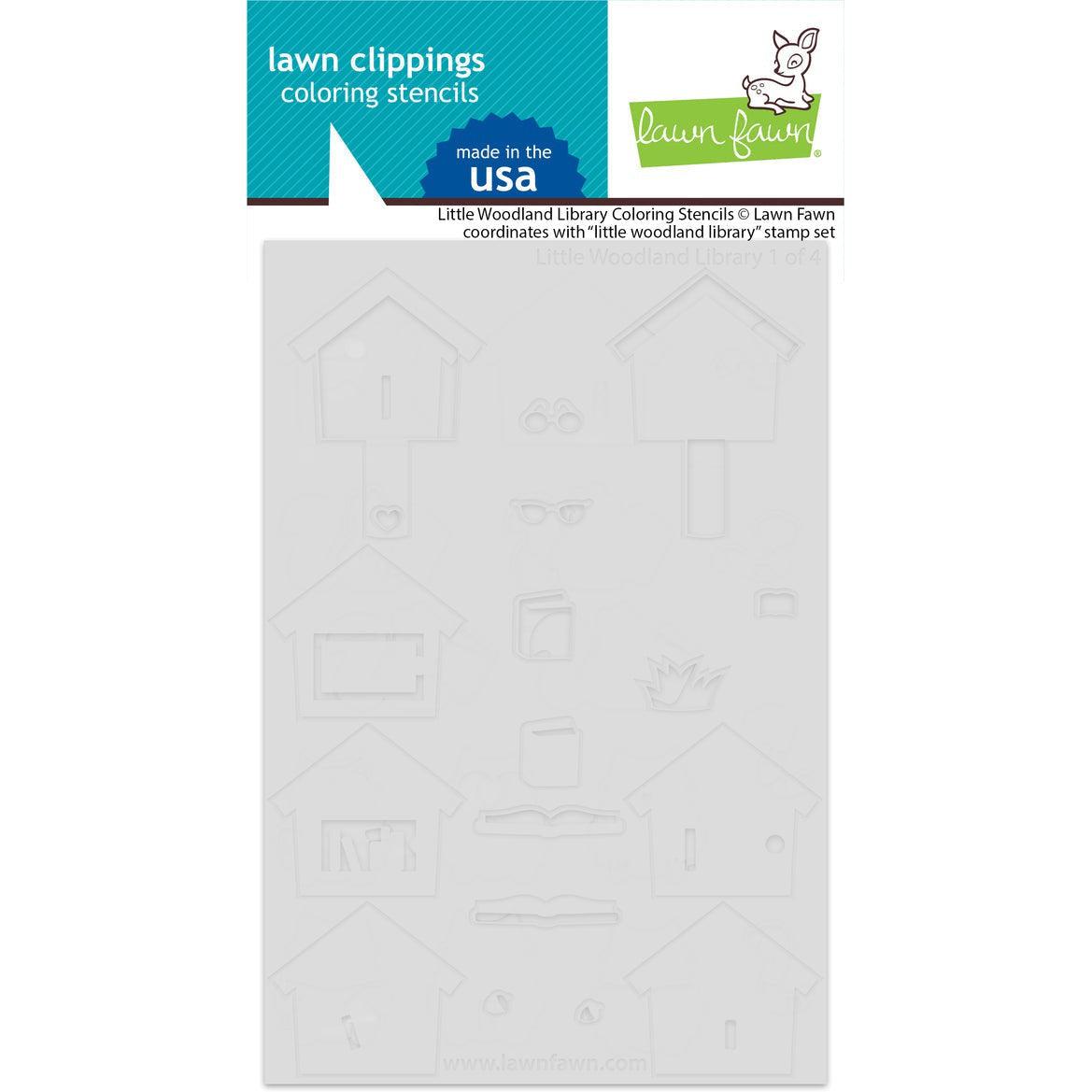 Lawn Fawn - Coloring Stencils - Little Woodland Library-ScrapbookPal