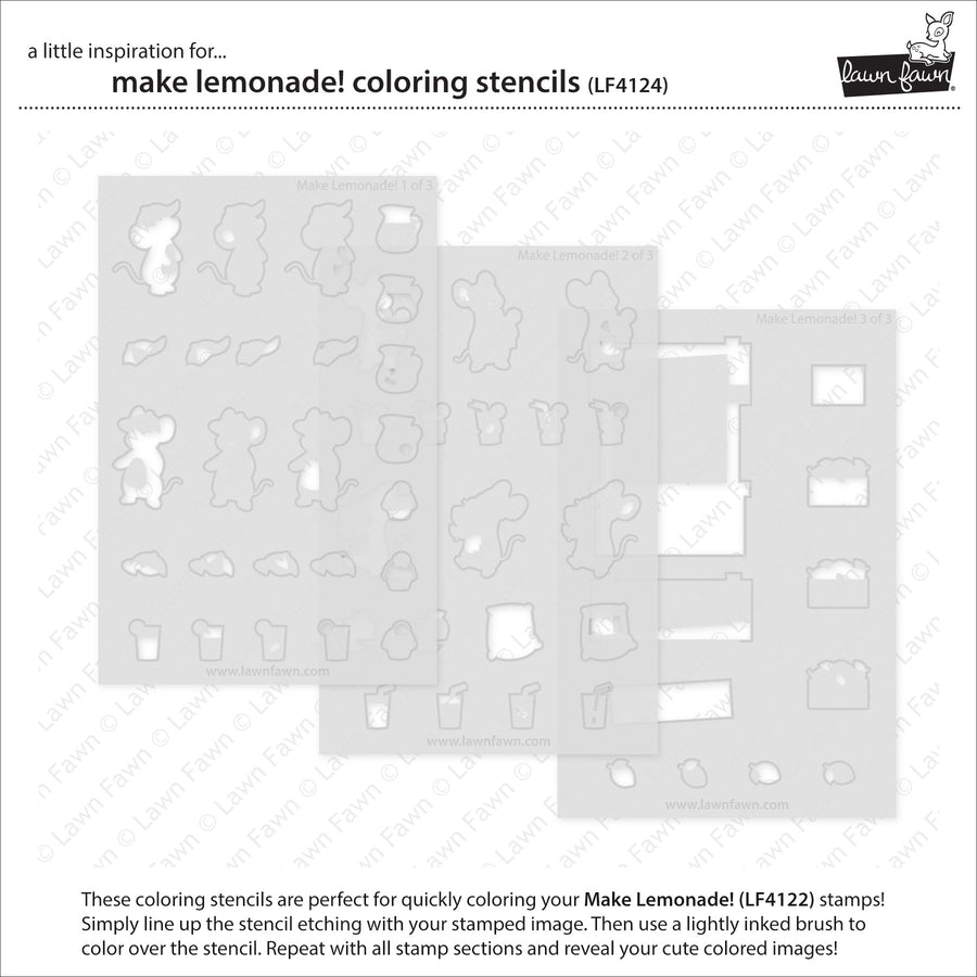Lawn Fawn - Coloring Stencils - Make Lemonade!-ScrapbookPal