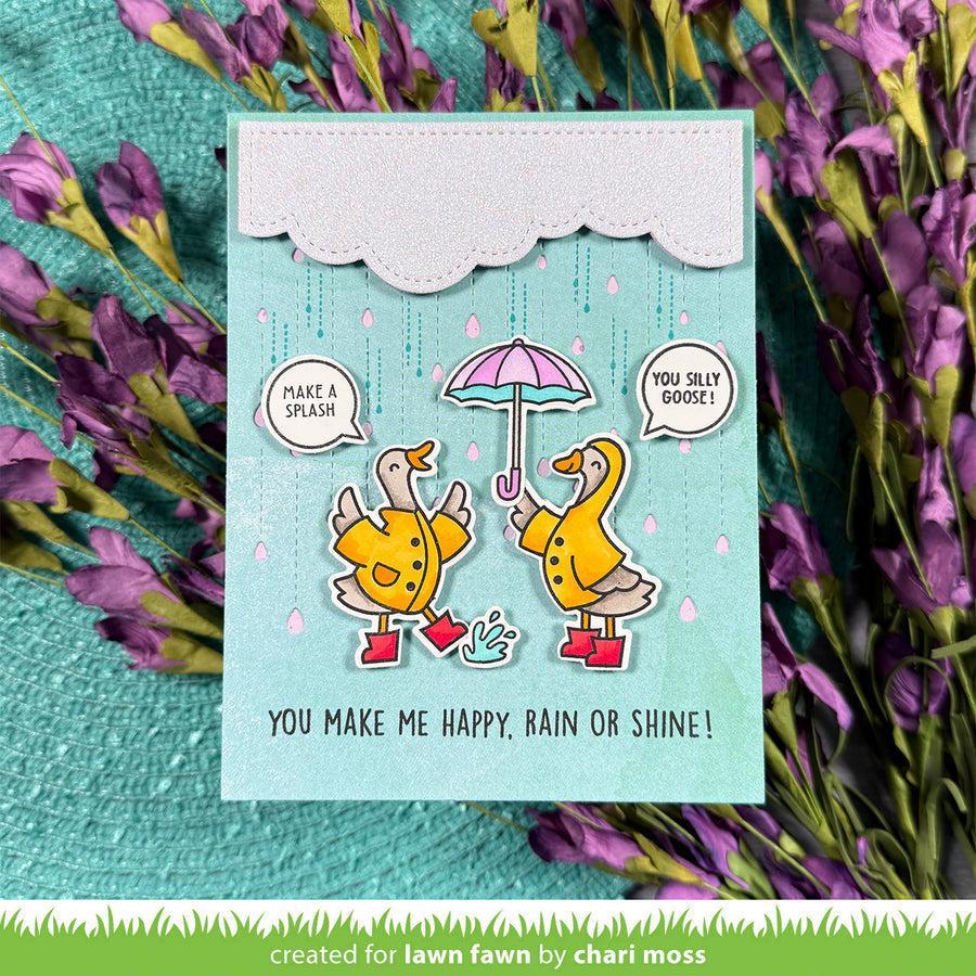 Lawn Fawn - Clear Stamps - Silly Goose, Rain Or Shine!-ScrapbookPal
