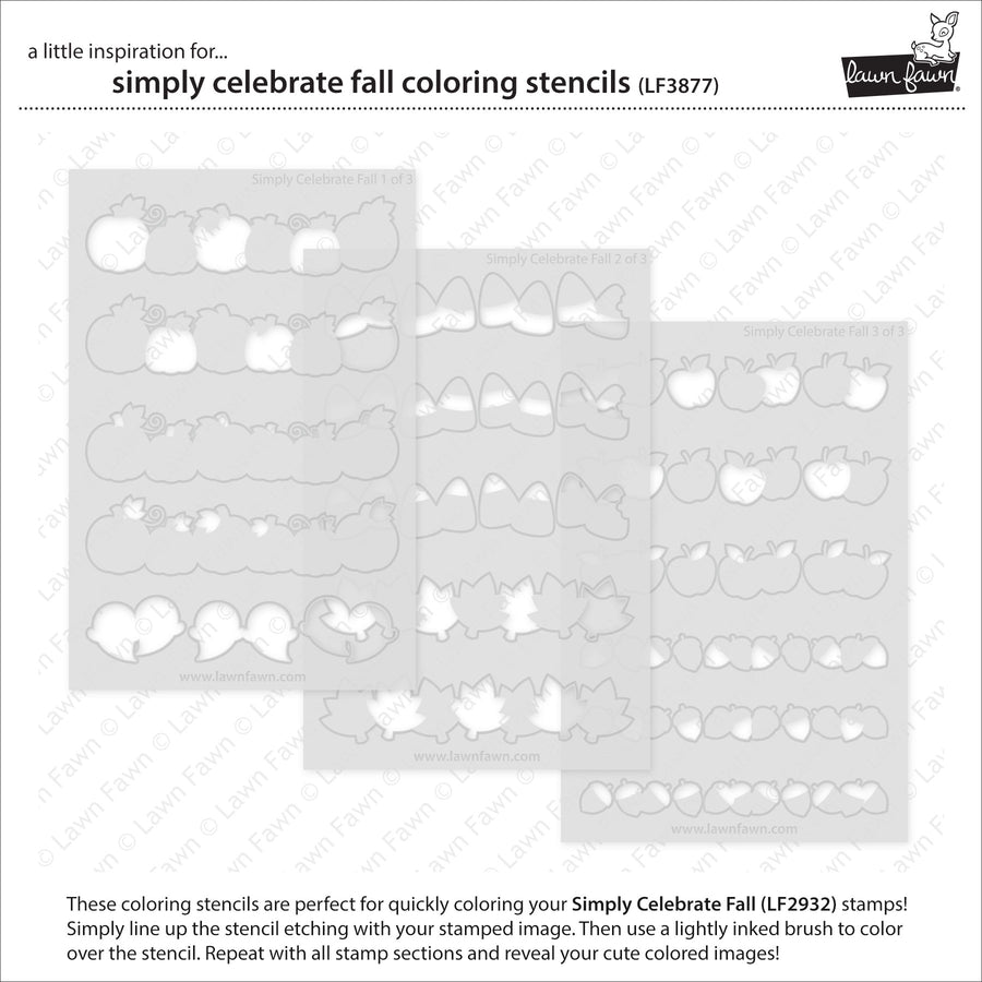 Lawn Fawn - Coloring Stencils - Simply Celebrate Fall-ScrapbookPal