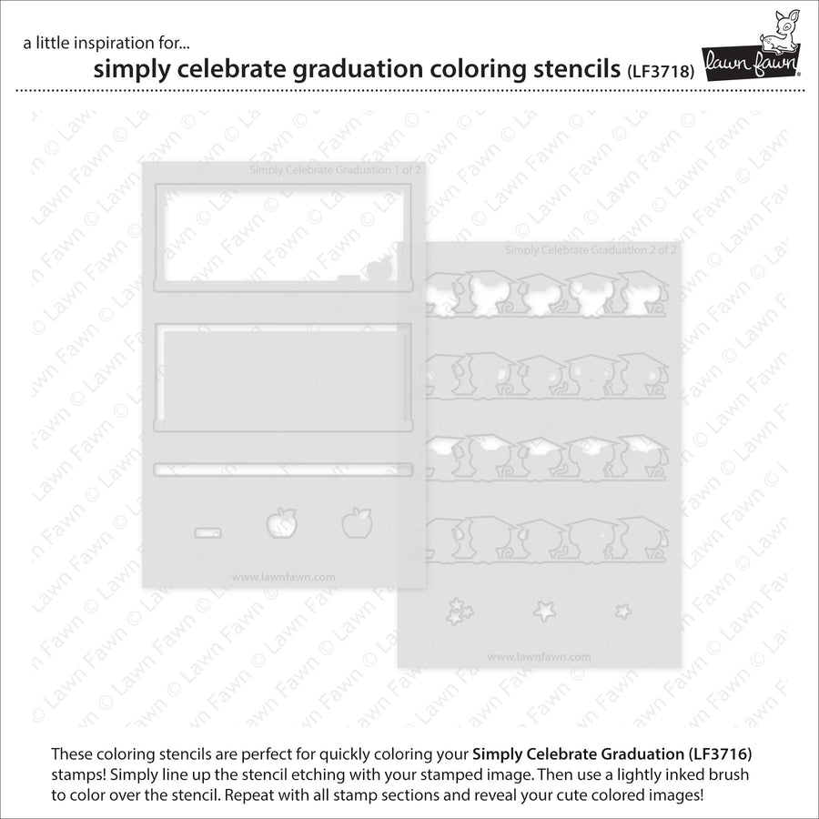 Lawn Fawn - Coloring Stencils - Simply Celebrate Graduation-ScrapbookPal