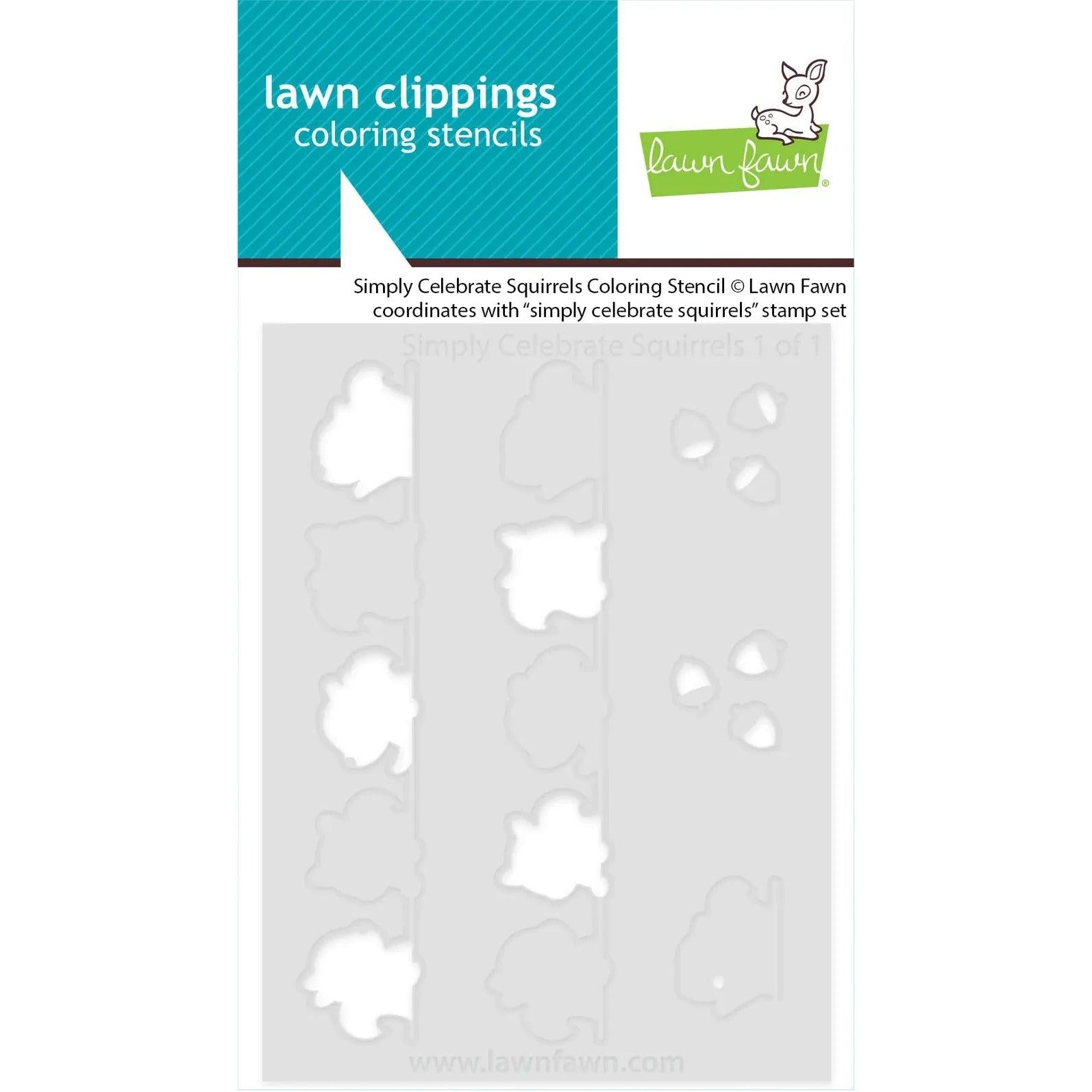 Lawn Fawn - Coloring Stencils - Simply Celebrate Squirrels-ScrapbookPal
