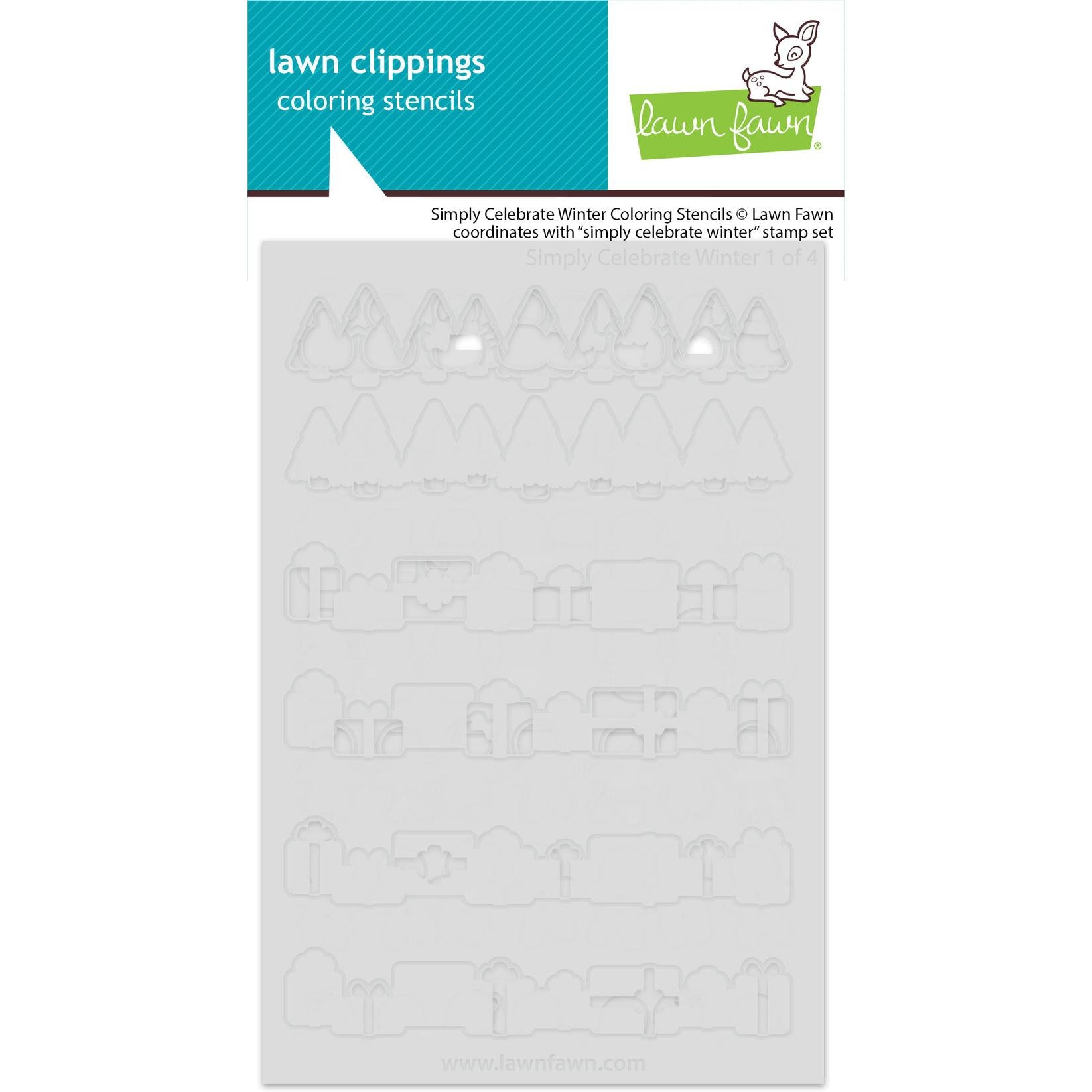 Lawn Fawn - Coloring Stencils - Simply Celebrate Winter-ScrapbookPal
