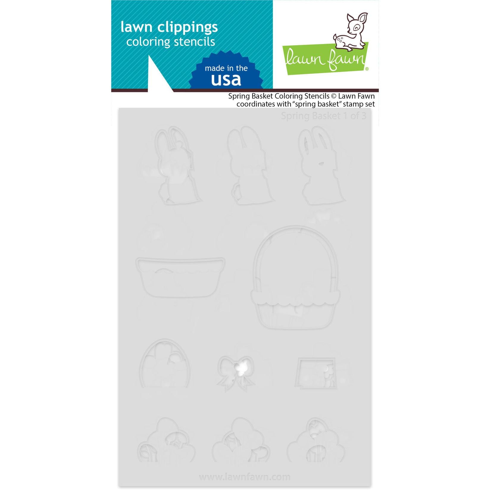 Lawn Fawn - Coloring Stencils - Spring Basket-ScrapbookPal