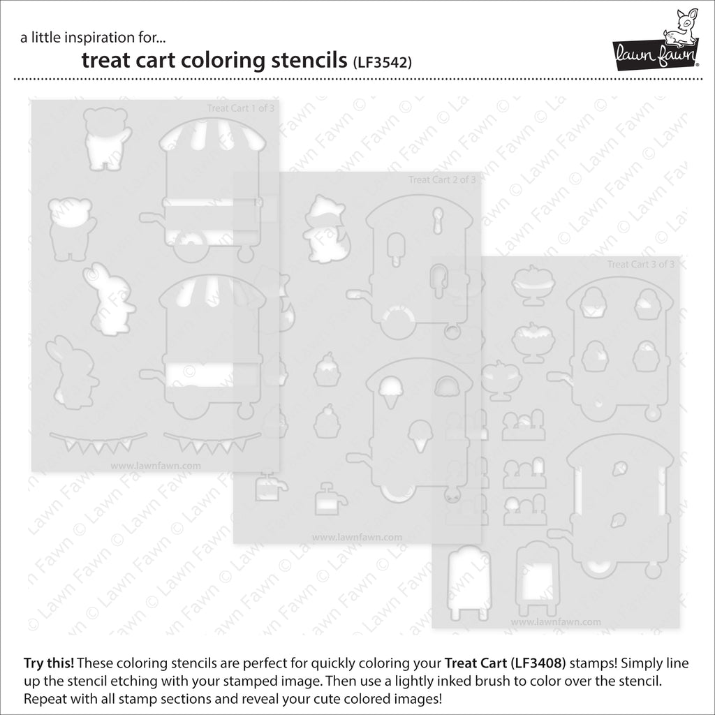 Lawn Fawn - Coloring Stencils - Treat Cart-ScrapbookPal