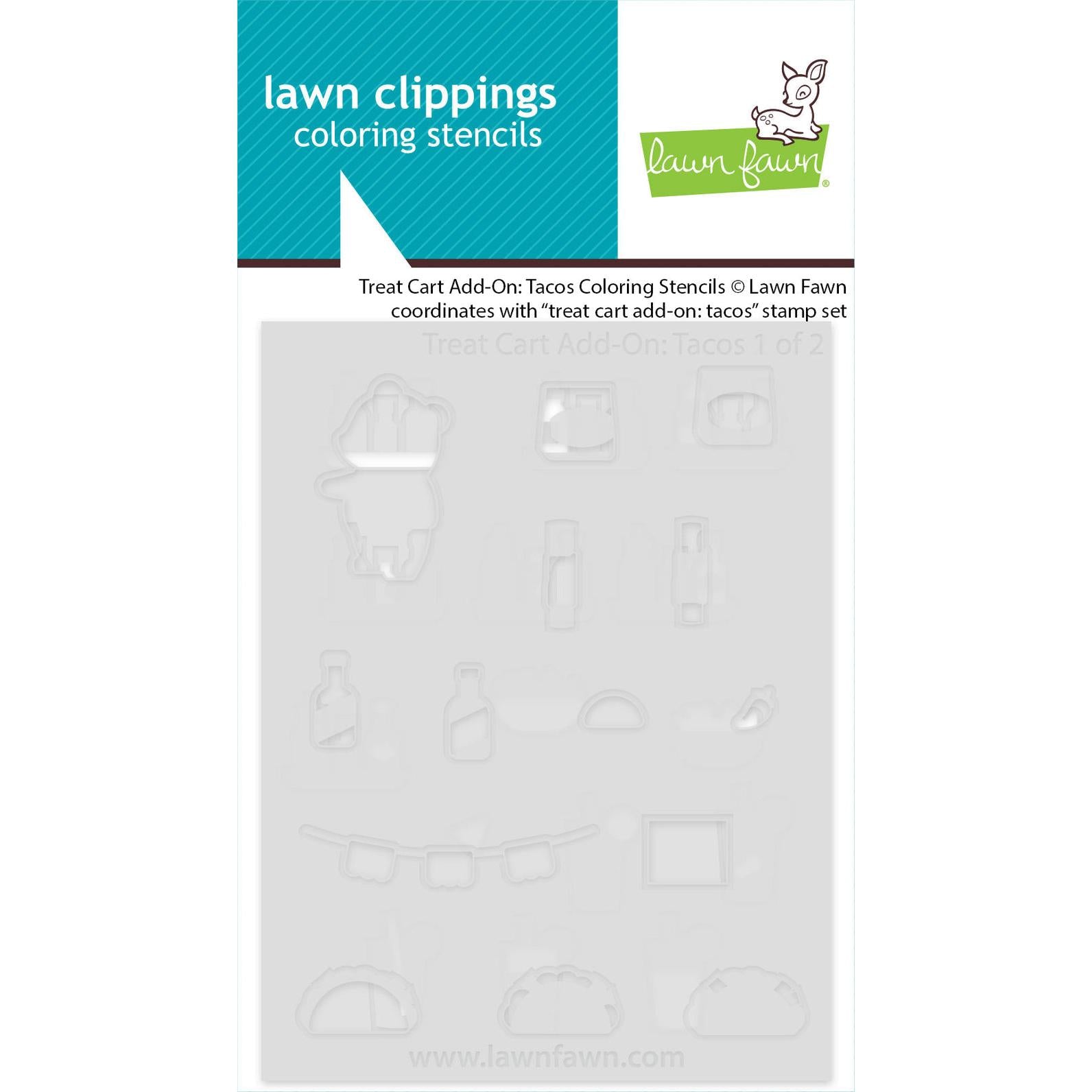Lawn Fawn - Coloring Stencils - Treat Cart Add-On: Tacos-ScrapbookPal