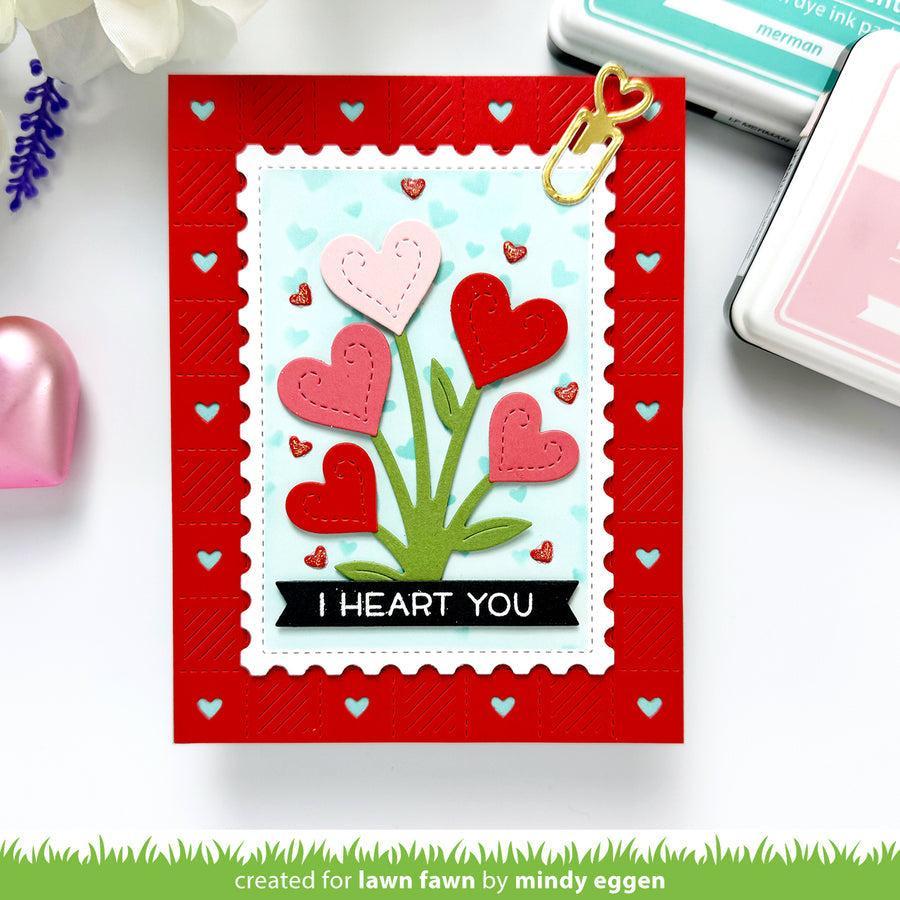 Lawn Fawn - Lawn Cuts - Checkered Hearts Backdrop: Portrait-ScrapbookPal