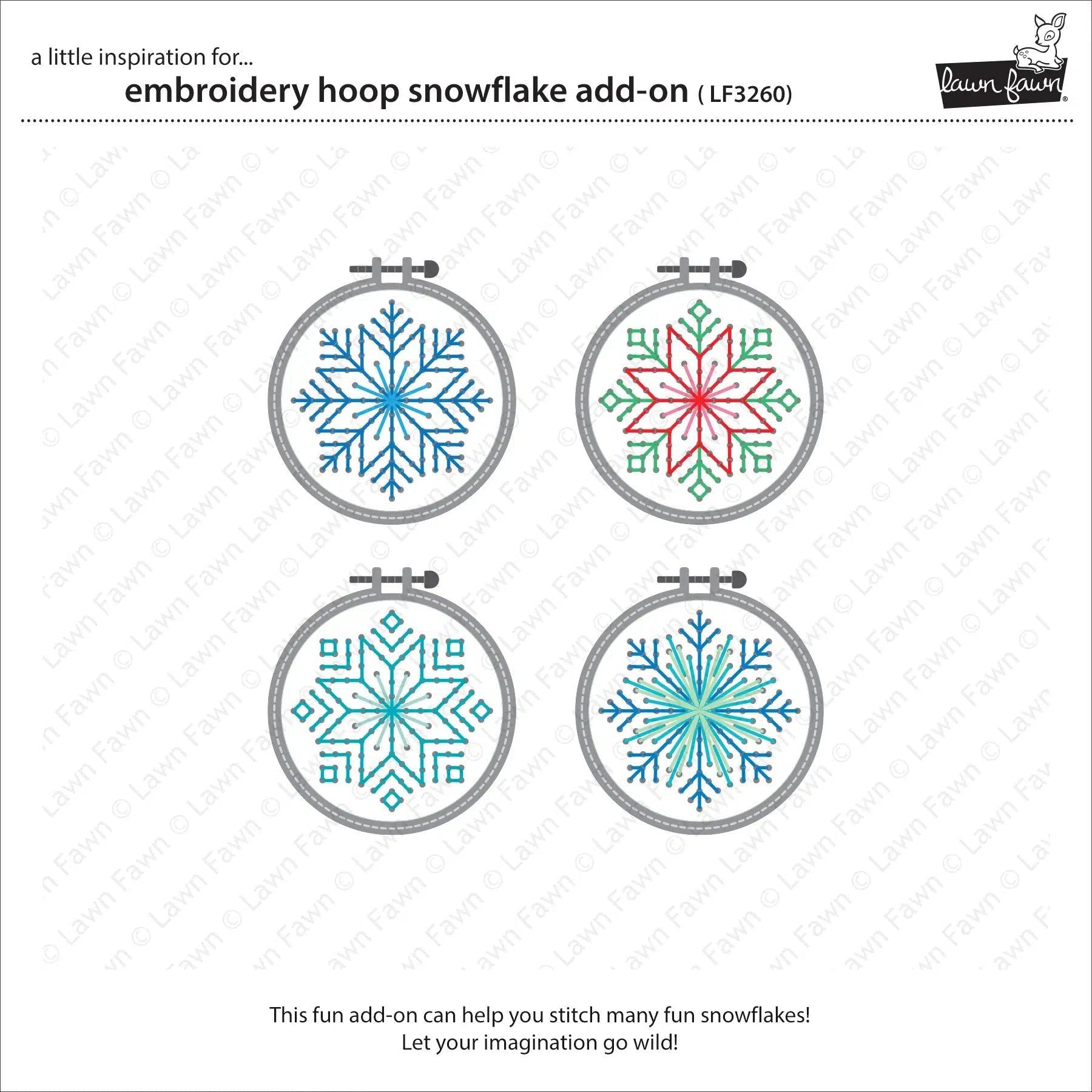 Lawn Fawn - Lawn Cuts - Embroidery Hoop Snowflake Add-On-ScrapbookPal