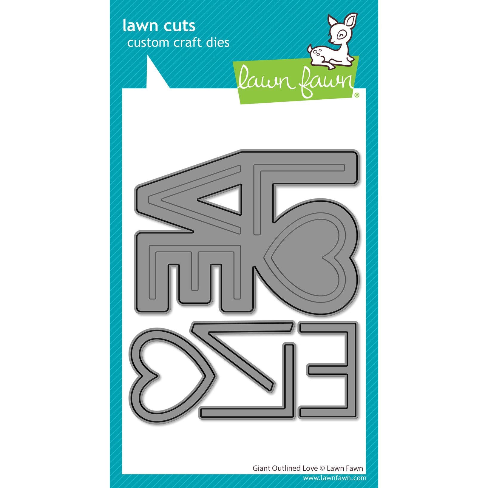 Lawn Fawn - Lawn Cuts - Giant Outlined Love-ScrapbookPal