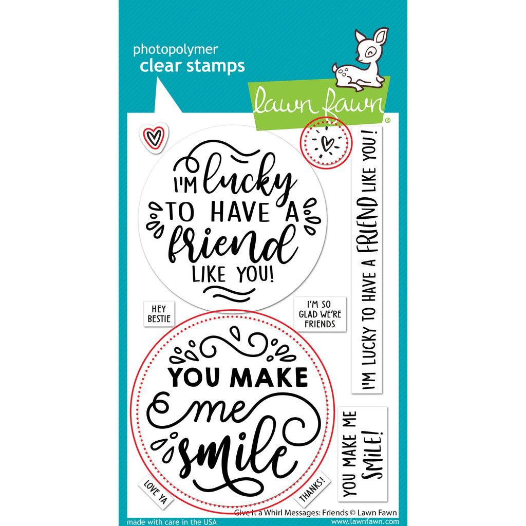 Lawn Fawn - Lawn Cuts - Give It A Whirl Messages: Friends-ScrapbookPal
