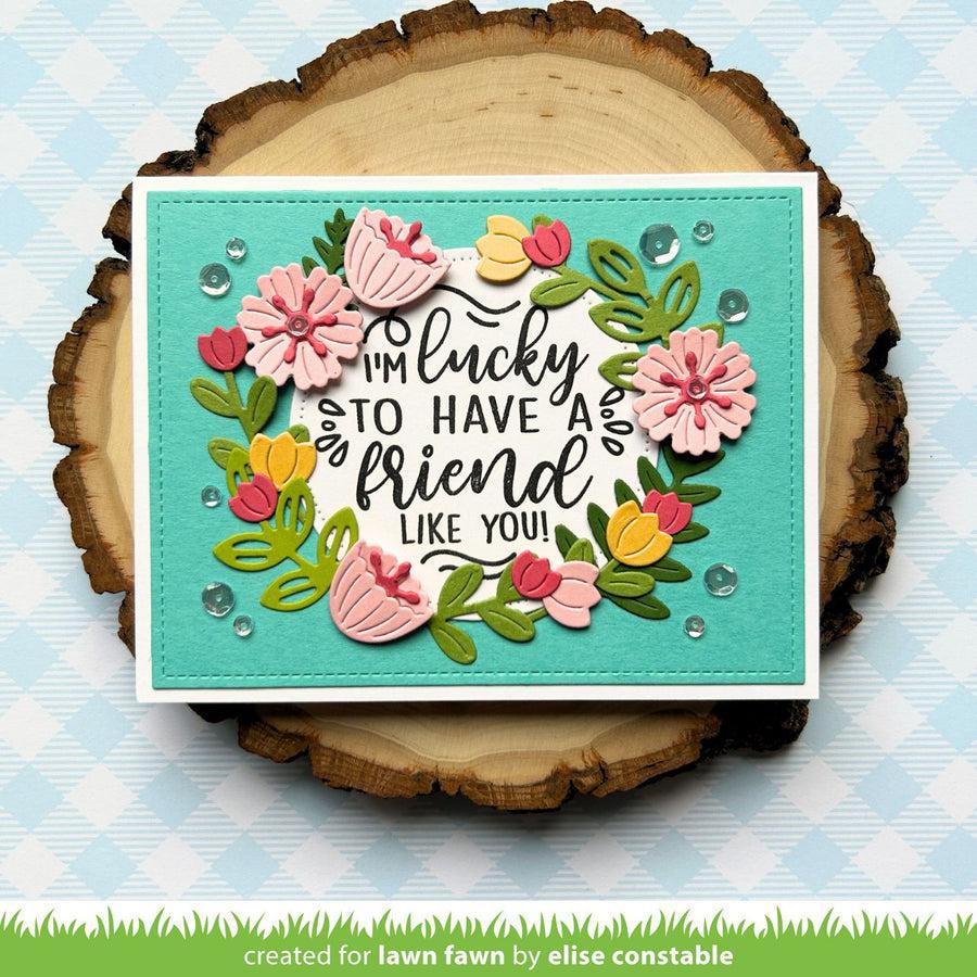 Lawn Fawn - Lawn Cuts - Give It A Whirl Messages: Friends-ScrapbookPal