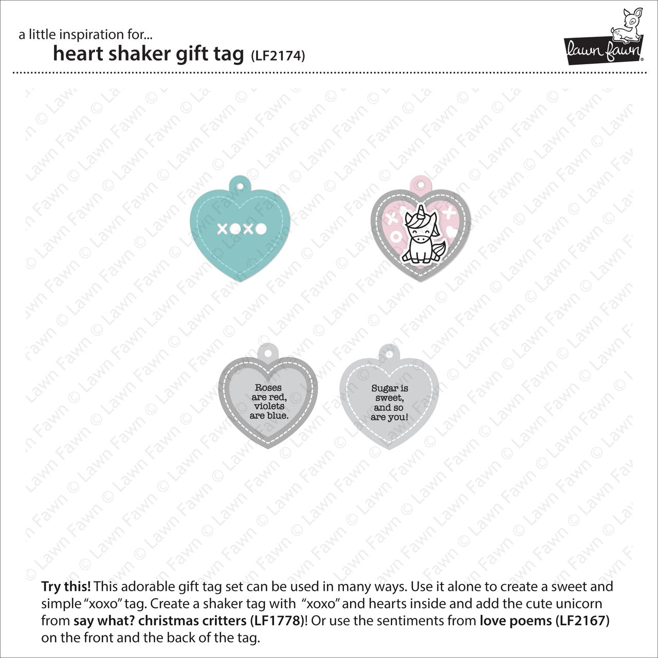 Lawn Fawn - Lawn Cuts - Heart Shaker Gift Tag-ScrapbookPal